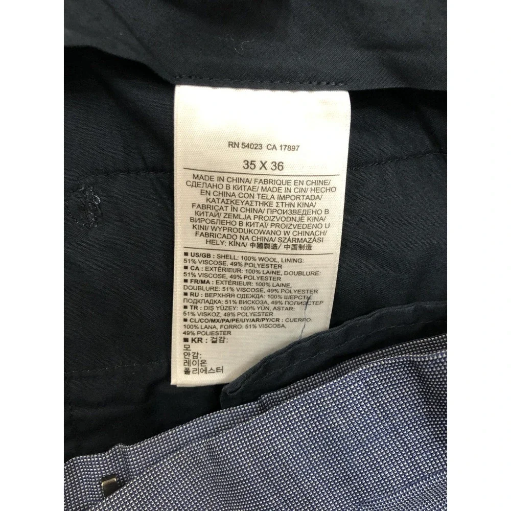 Banana Republic Pants Mens 35x33 (Tag 35x36) Blue Marzotto 100% Wool